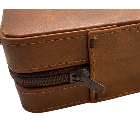 Travel Backgammon Game Leather Zippered Case SKor Mor - Picture 4 of 4